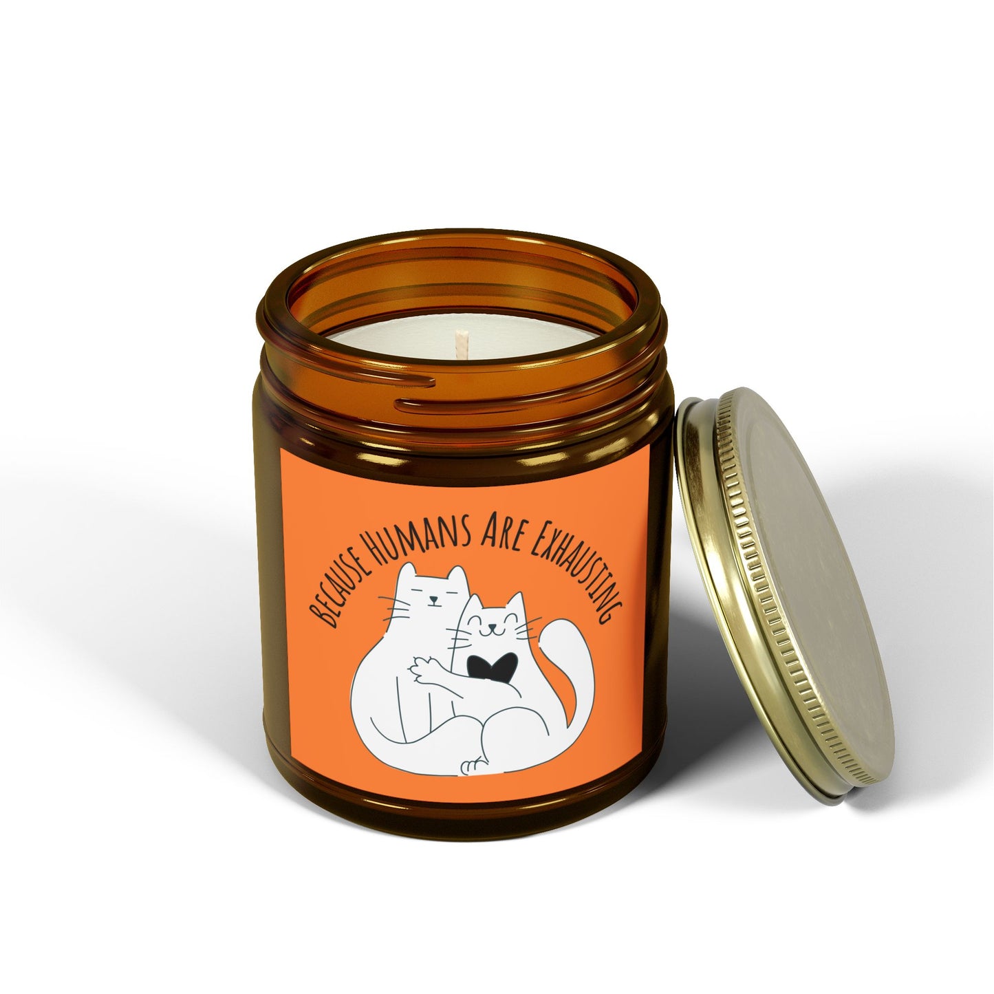 Hugging Cats Scented Candle "Because Humans Are Exhausting"
