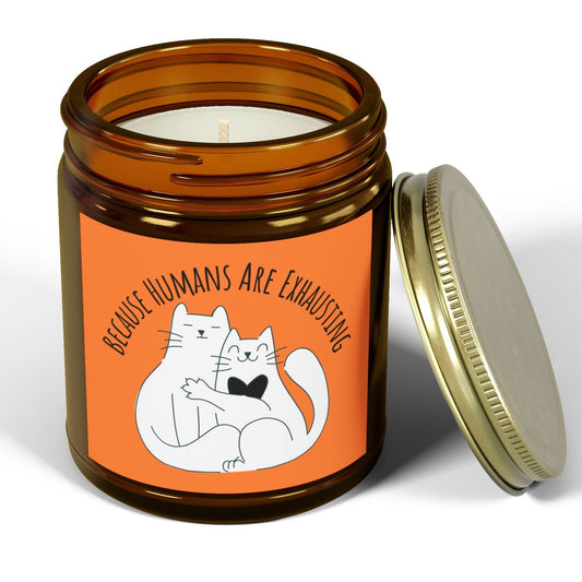 Hugging Cats Scented Soy Candle "Because Humans Are Exhausting"
