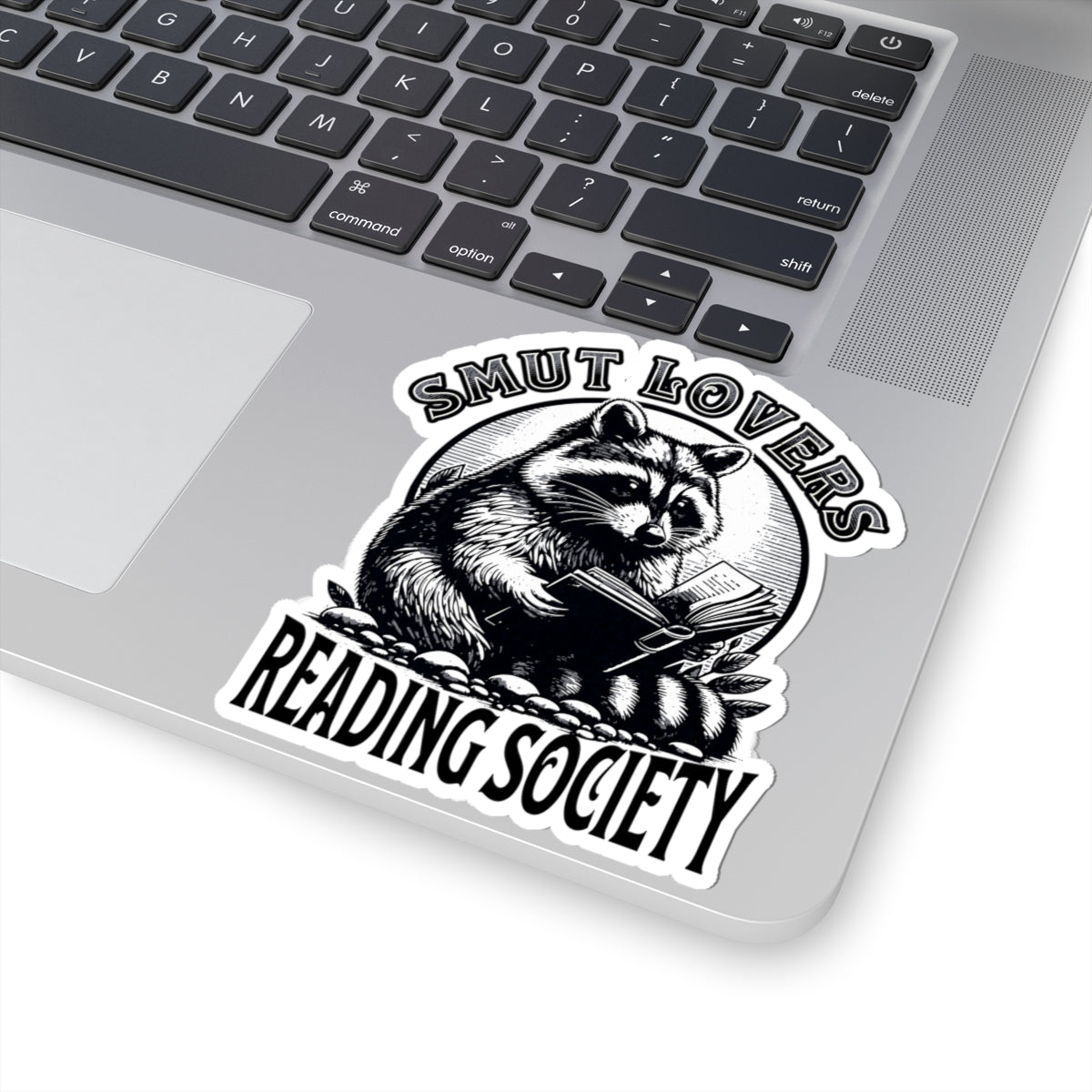 Funny Romance Book Lover Cute Raccoon Reading Society Sticker