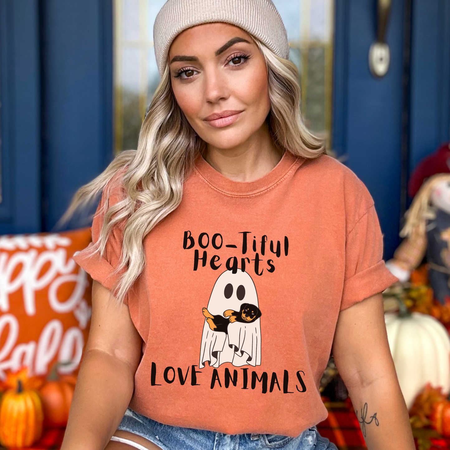 Boo-tiful Hearts Love Animals Halloween T-shirt