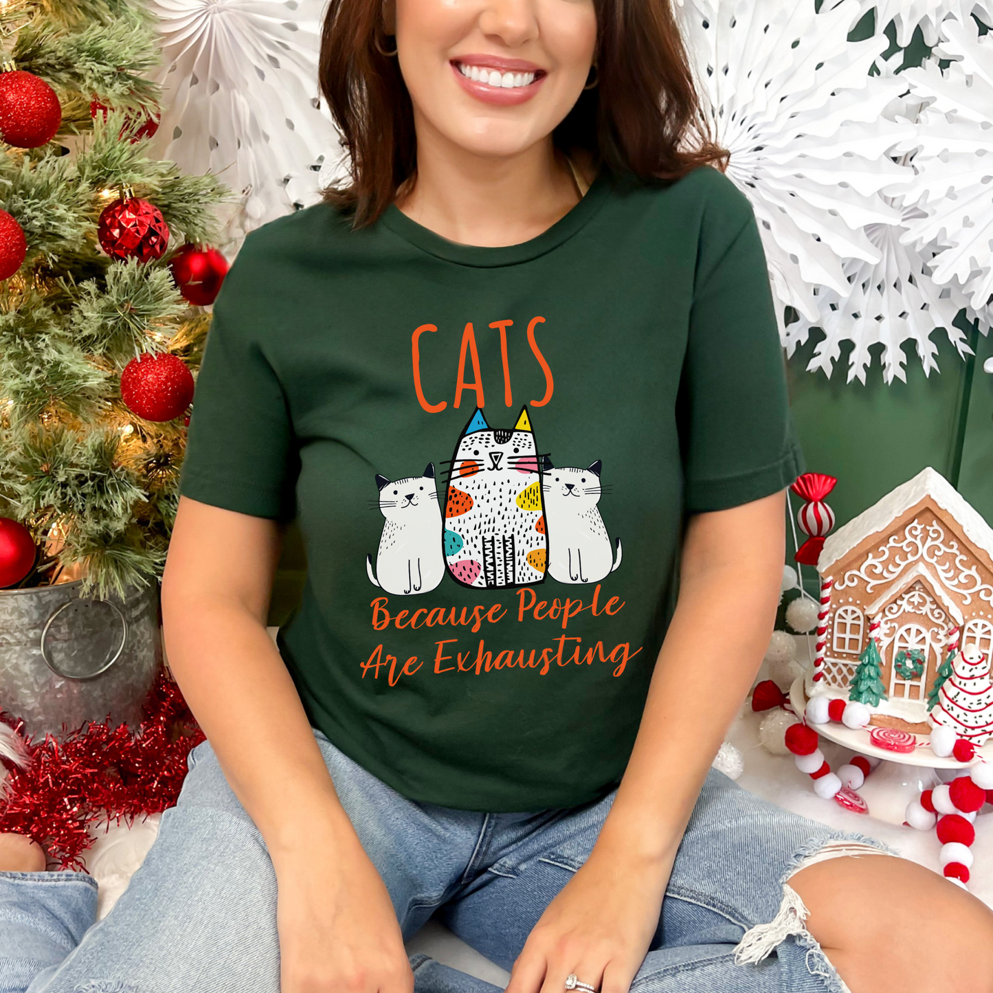 Cats, Because People Are Exhausting Short Sleeve Tee