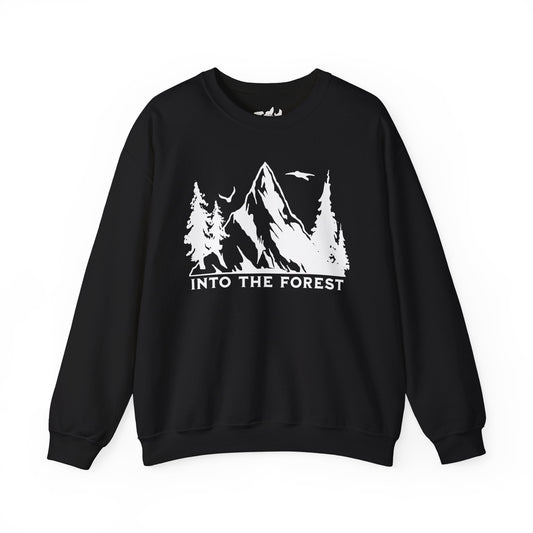 "Into the Forest" — Mountain & Pine Nature Crewneck Sweatshirt