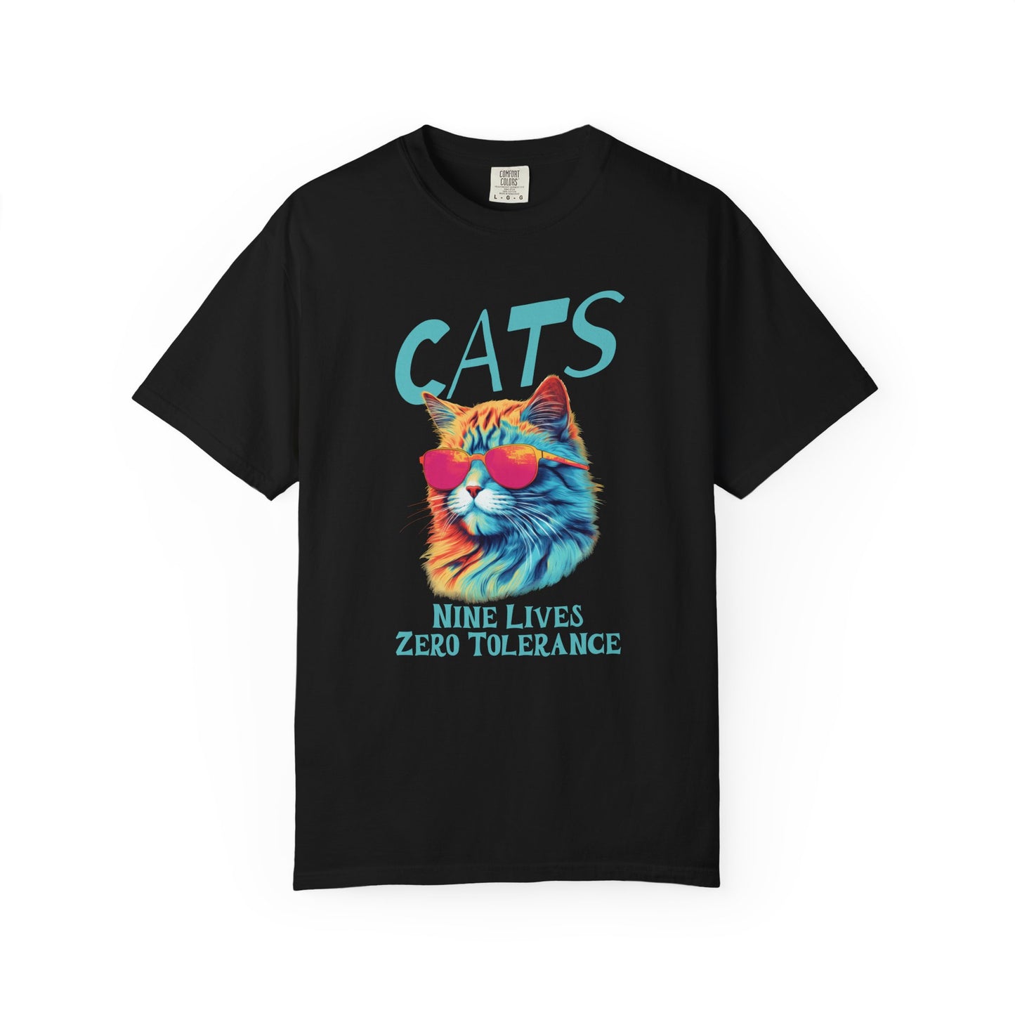 Cats Nine Lives Zero Tolerance Colorful T-Shirt