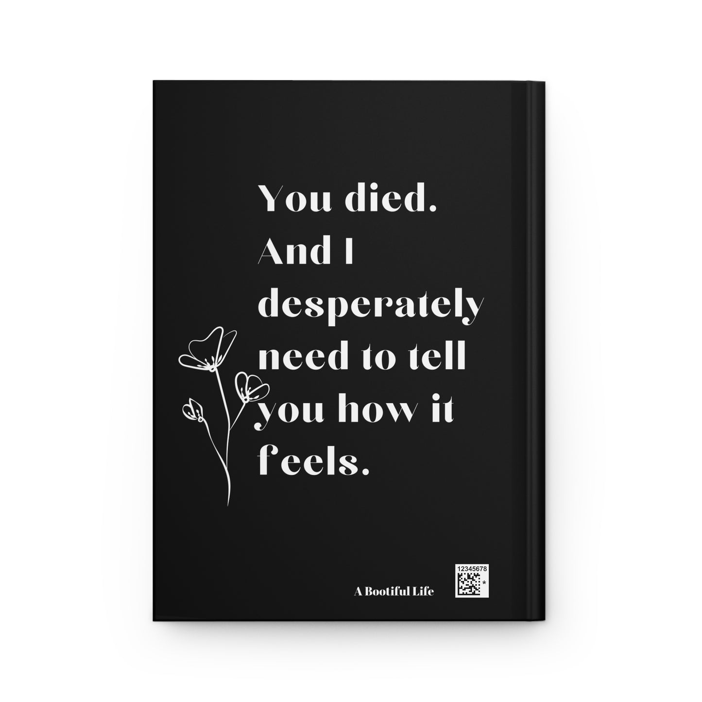Grief Hardcover Journal, Black Sympathy Notebook with Blank Lined Perforated Pages