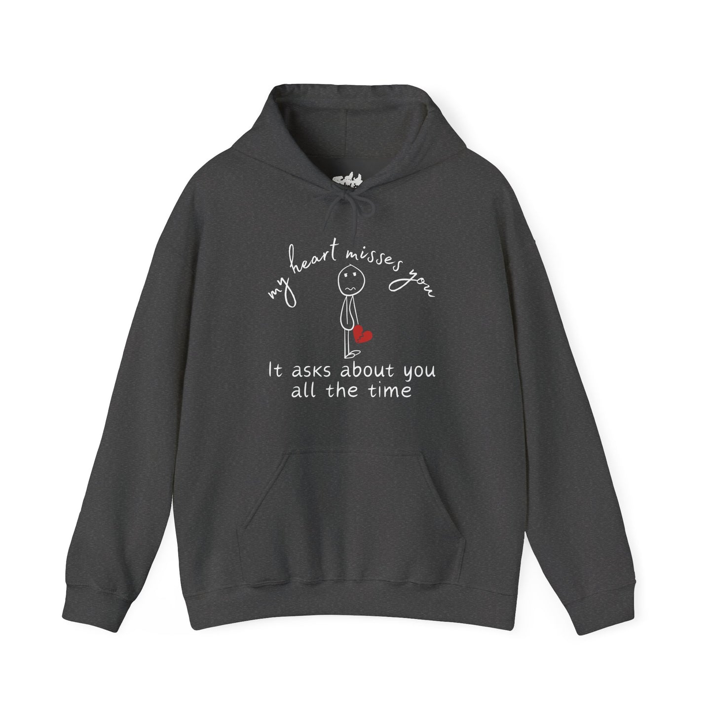My Heart Misses You Stick Figure Hoodie