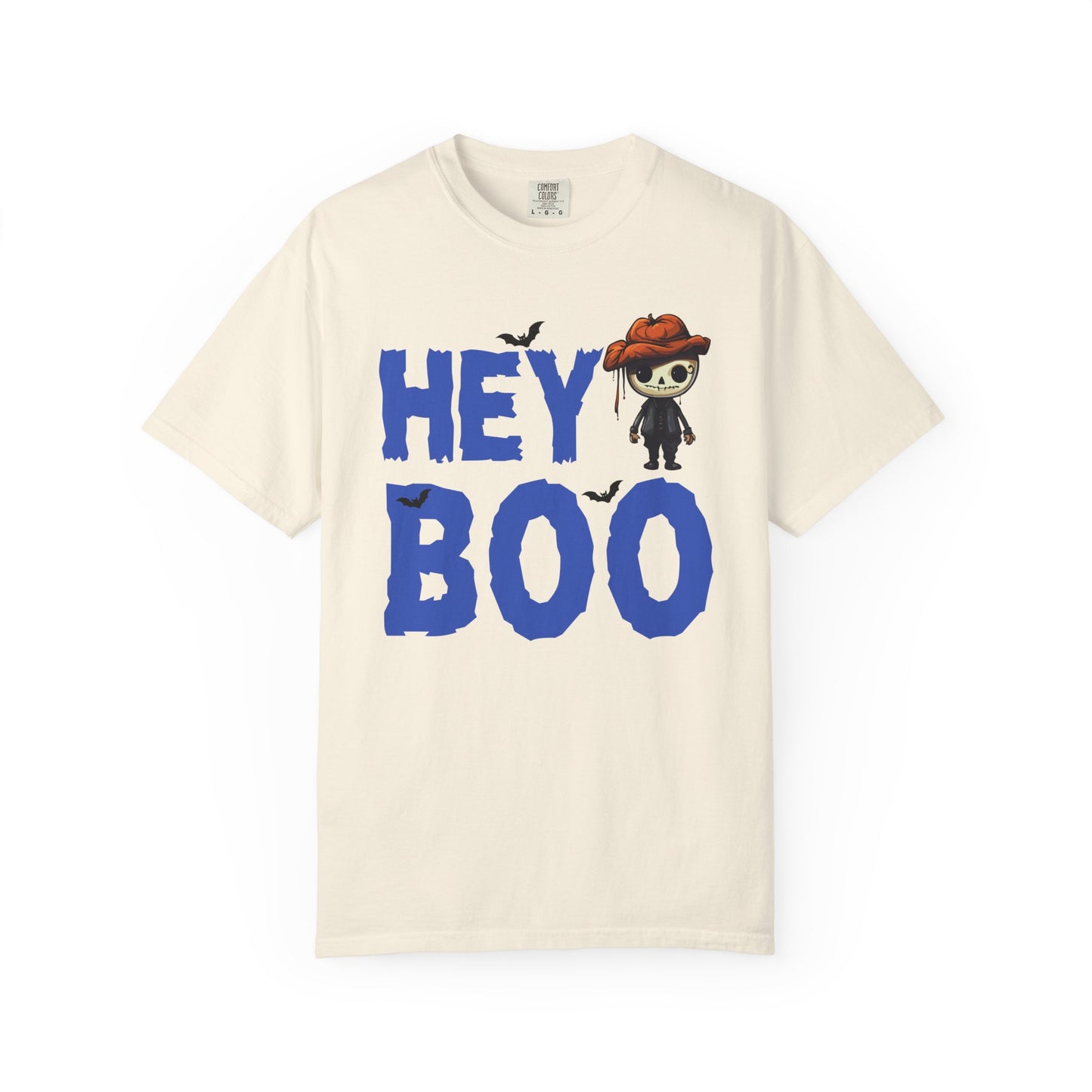 Hey Boo Halloween Scarecrow Graphic Comfort Colors T-Shirt