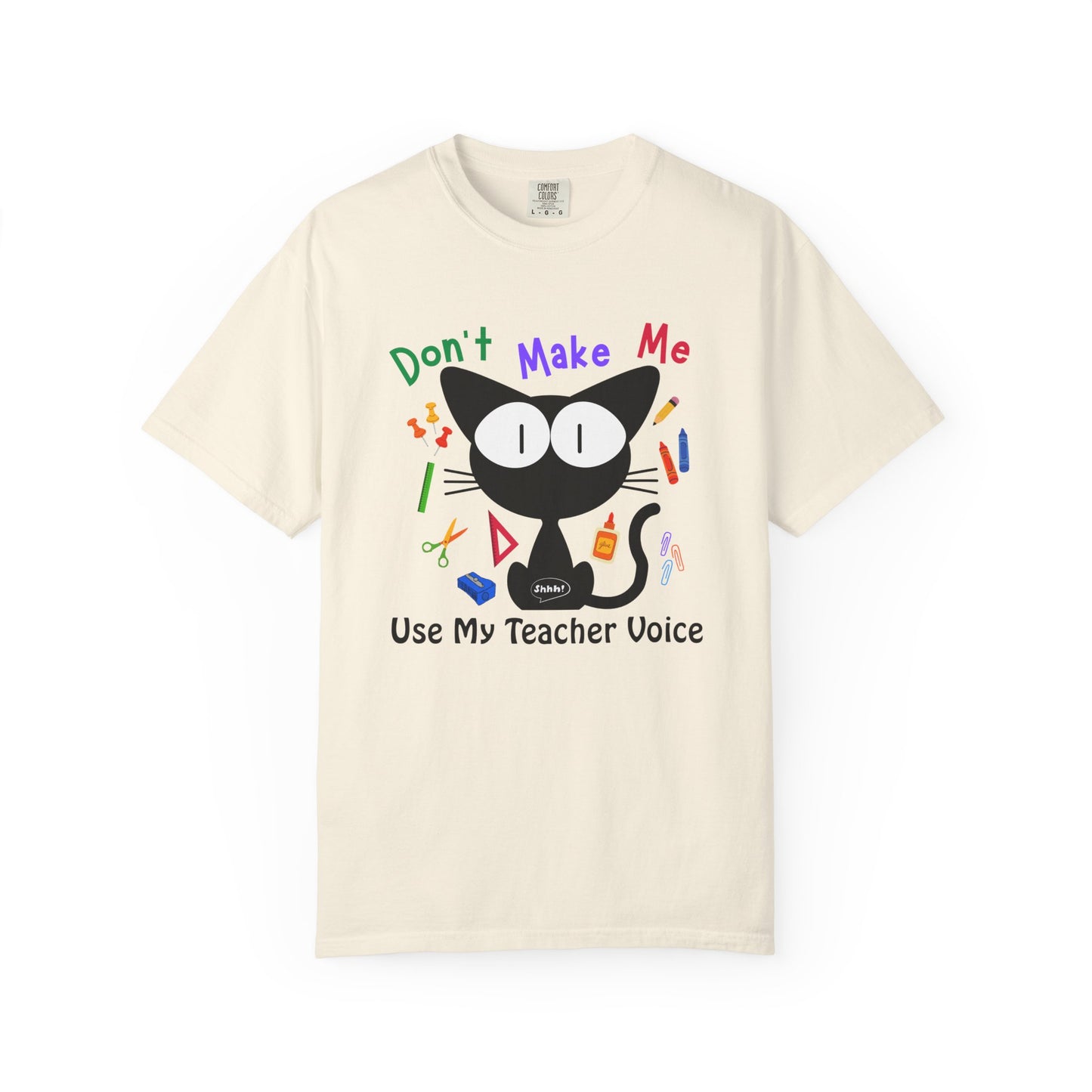 Funny Teacher Quote with Cat Graphic T-shirt, Gift for Aide, Elementary School Casual Friday Tee