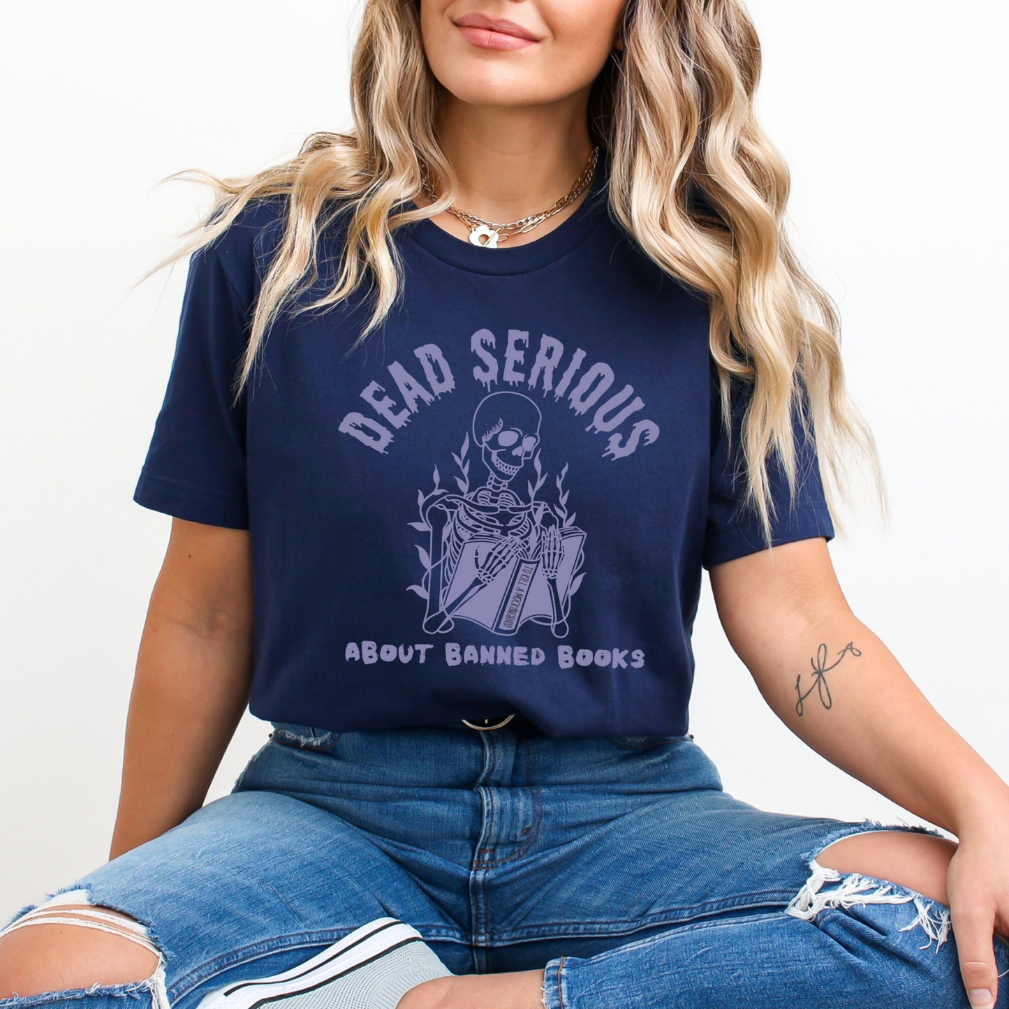 Dead Serious About Banned Books Halloween Bella Canvas T-Shirt