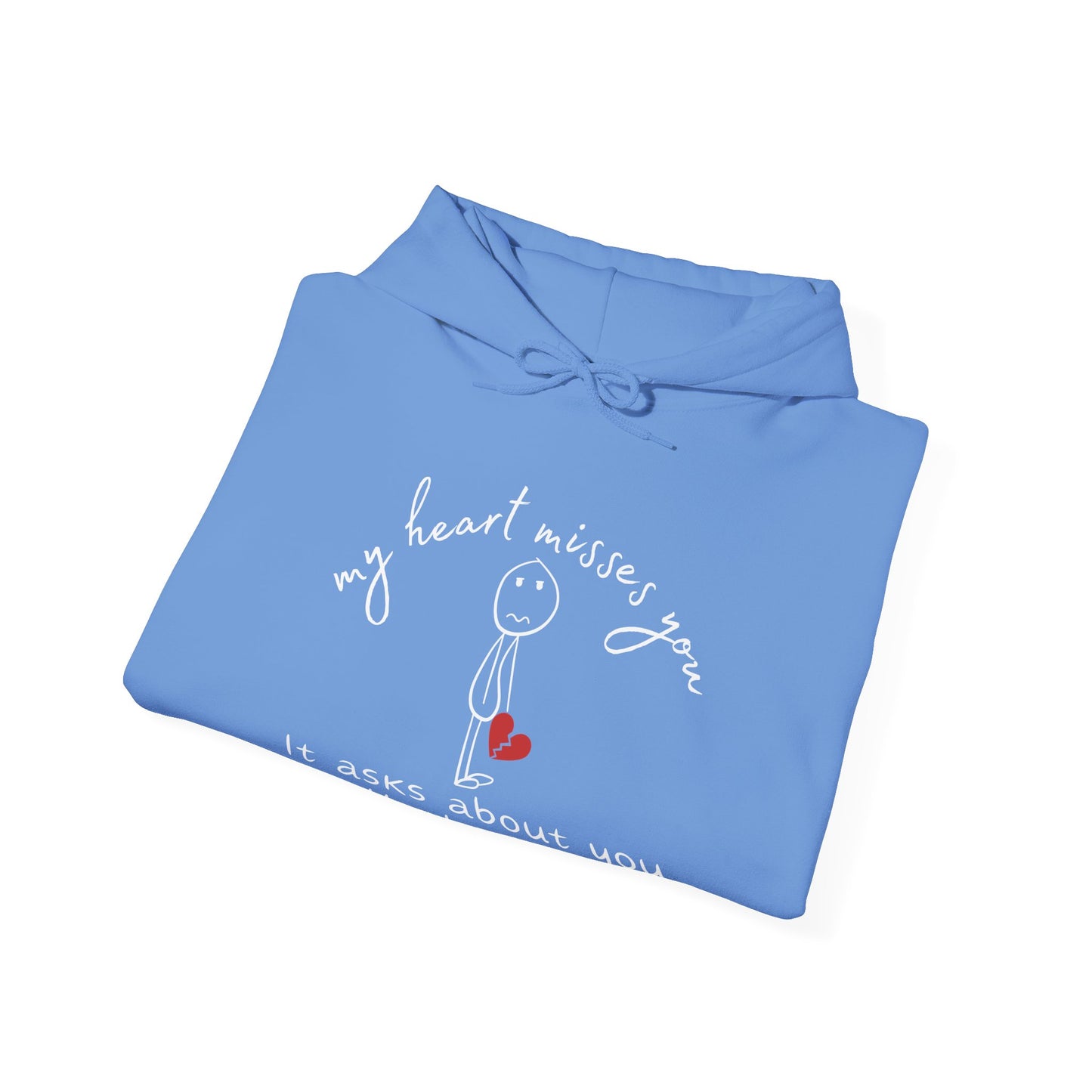 My Heart Misses You Stick Figure Hoodie