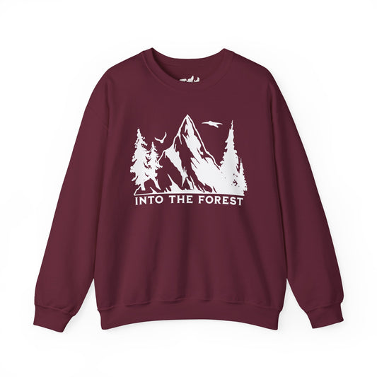 "Into the Forest" — Mountain & Pine Nature Crewneck Sweatshirt