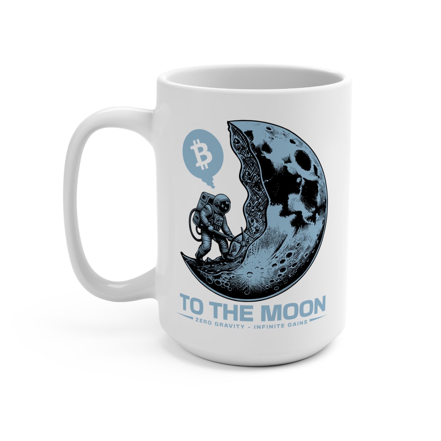Crypto to the Moon Space-Themed Bitcoin 15 oz Mug