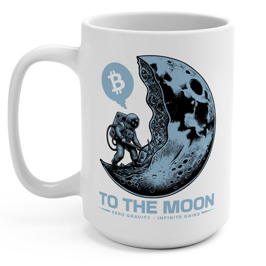 Crypto to the Moon Space-Themed Bitcoin 15 oz Mug