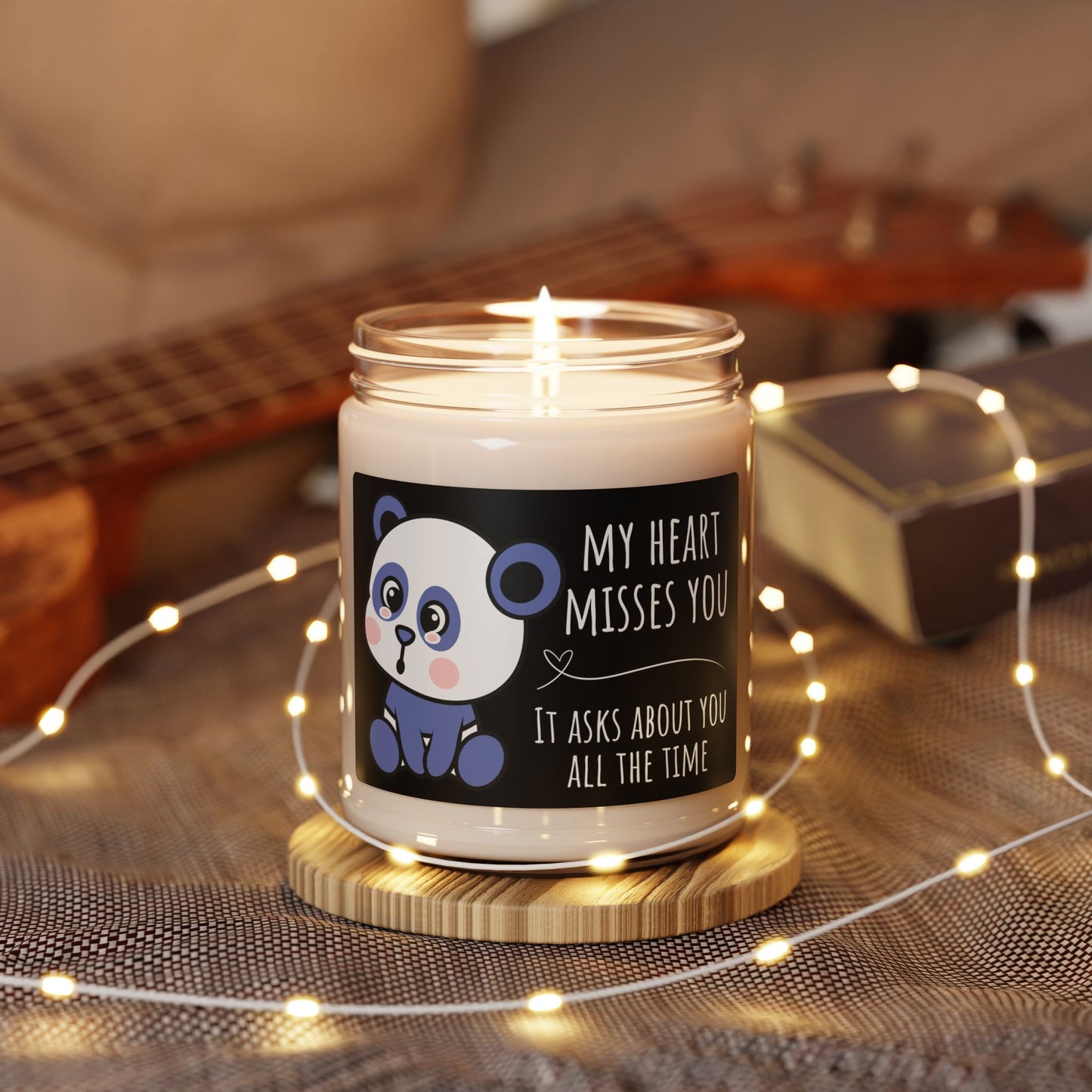 My Heart Misses You Bear Graphic Sympathy Gift Scented Candle