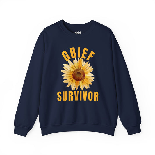 "Grief Survivor" — Sunflower Crewneck Sweatshirt