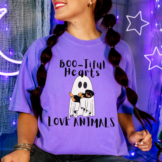 Boo-tiful Hearts Love Animals Halloween T-shirt