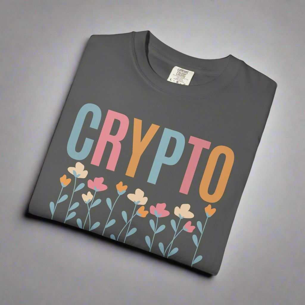 Crypto Mama Floral T-Shirt, Mother-to-be Gift, Maternity-Friendly Top