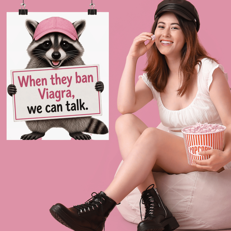 Feminist Pro Choice Raccoon Women's Healthcare Matte Vertical Poster
