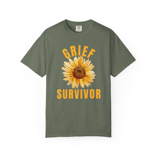 "Grief Survivor" — Sunflower Comfort Colors Tee