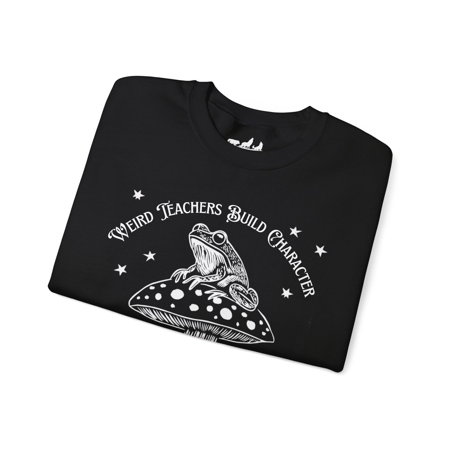 Weird Teachers Build Character Frog Lily Pad Gildan Sweatshirt