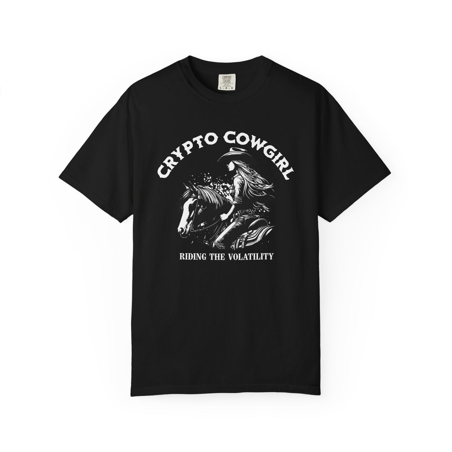 Crypto Cowgirl Comfort Colors T-Shirt, Blockchain Technology Bitcoin Fan Gift