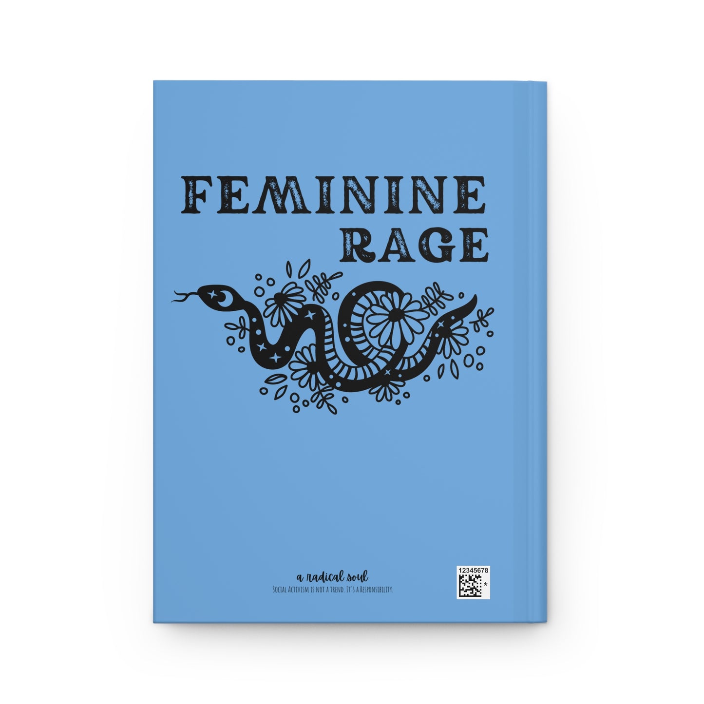Feminine Rage Snake Graphic Floral Hardcover Notebook