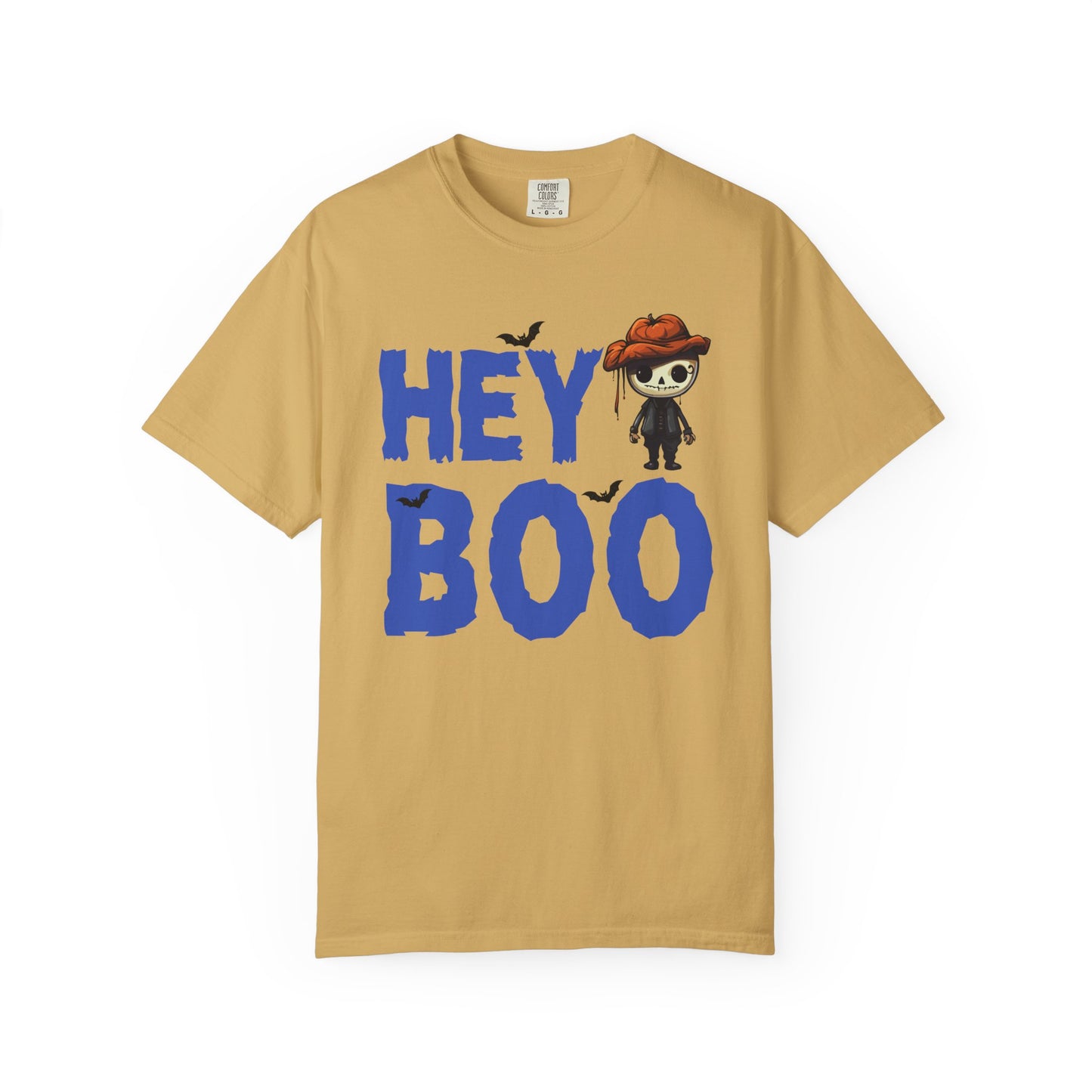 Hey Boo Halloween Scarecrow Graphic Comfort Colors T-Shirt