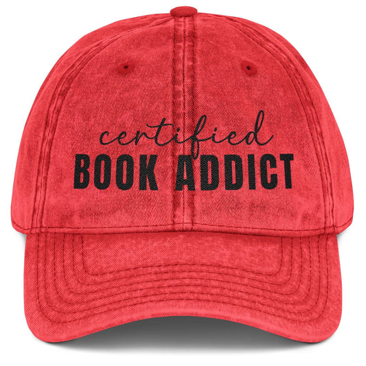 Certified Book Addict Embroidered Vintage Baseball Cap