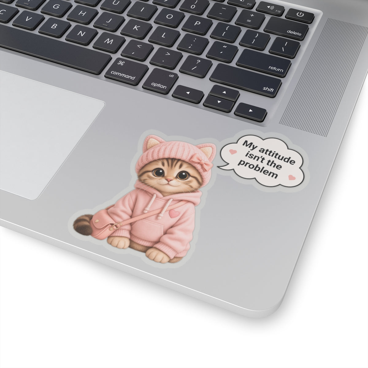 Funny Office Attitude Cat Sticker, Sweet Sassy Kitten