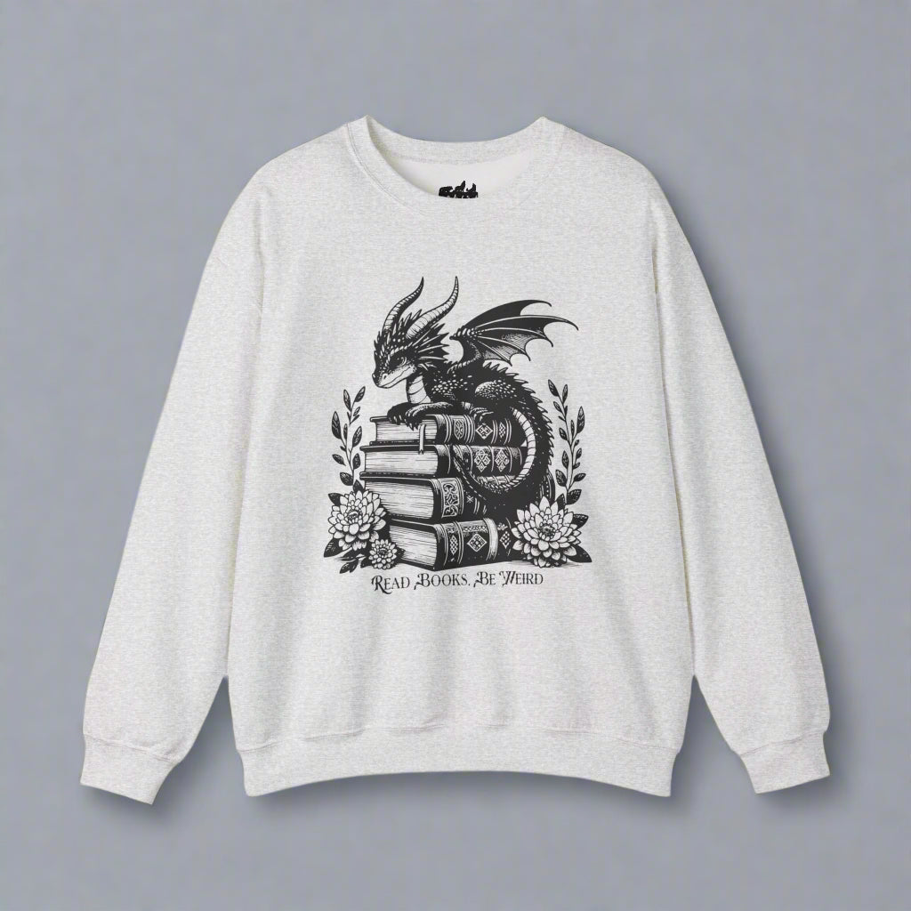 Dragon Graphic Read Books Be Weird - Gildan Sweatshirt