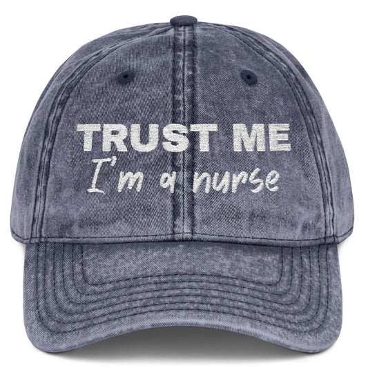 "Trust Me, I'm a Nurse" — Personalized Vintage Embroidered Nurse Cap