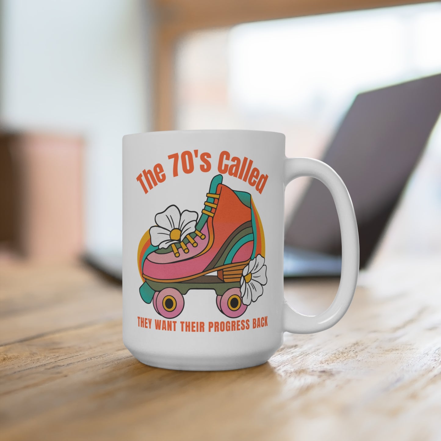 Feminist Retro 70's Roller Skate Coffee Mug