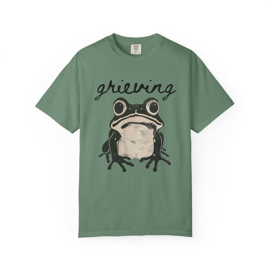"Grieving" — Sad Frog Comfort Colors Tee