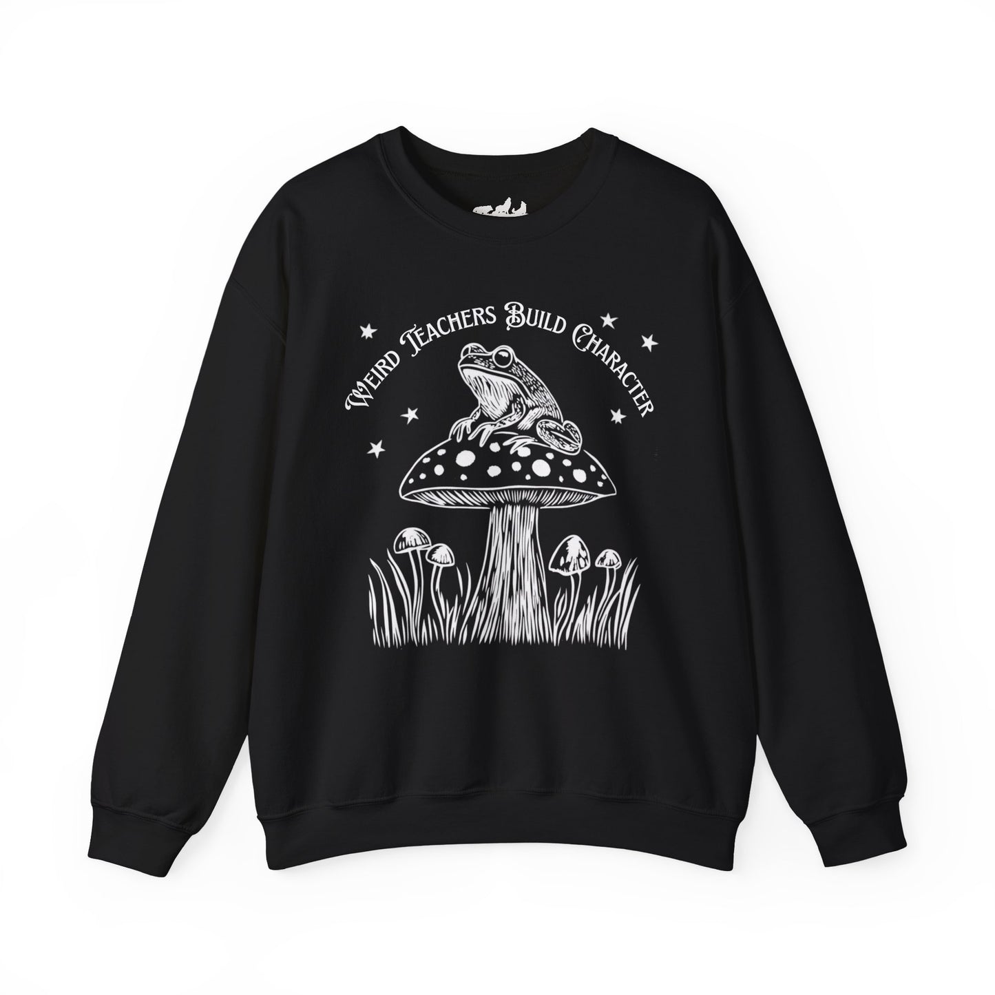 Weird Teachers Build Character Frog Lily Pad Gildan Sweatshirt
