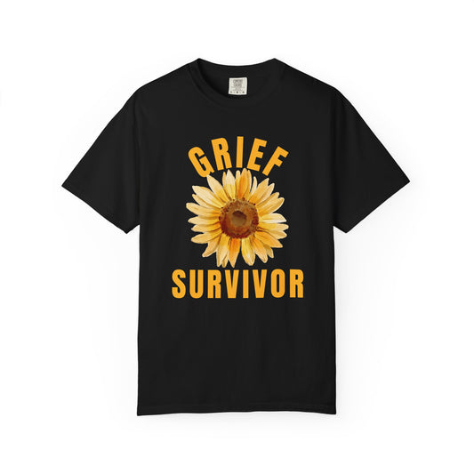 "Grief Survivor" — Sunflower Comfort Colors Tee
