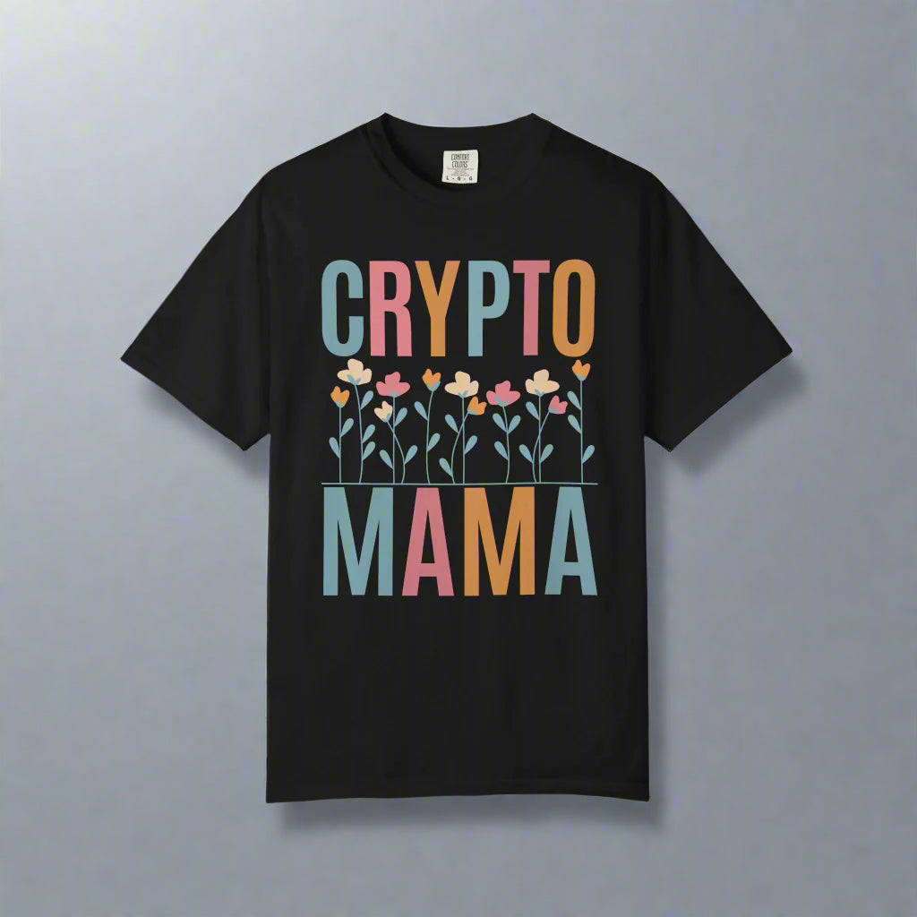Crypto Mama Floral T-Shirt, Mother-to-be Gift, Maternity-Friendly Top
