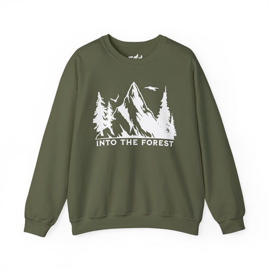 "Into the Forest" — Mountain & Pine Nature Crewneck Sweatshirt
