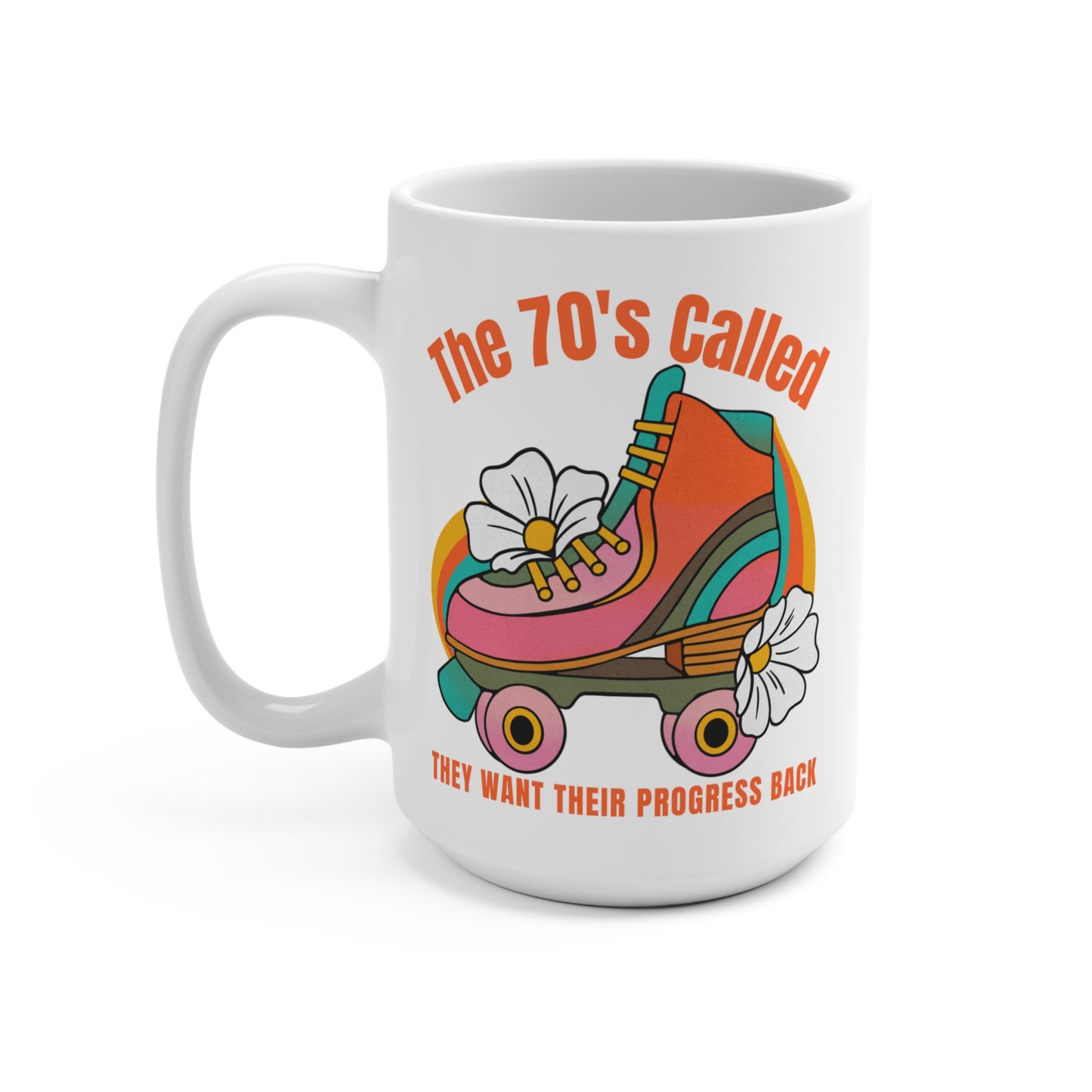Feminist Retro 70's Roller Skate Coffee Mug