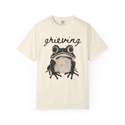 "Grieving" — Sad Frog Comfort Colors Tee