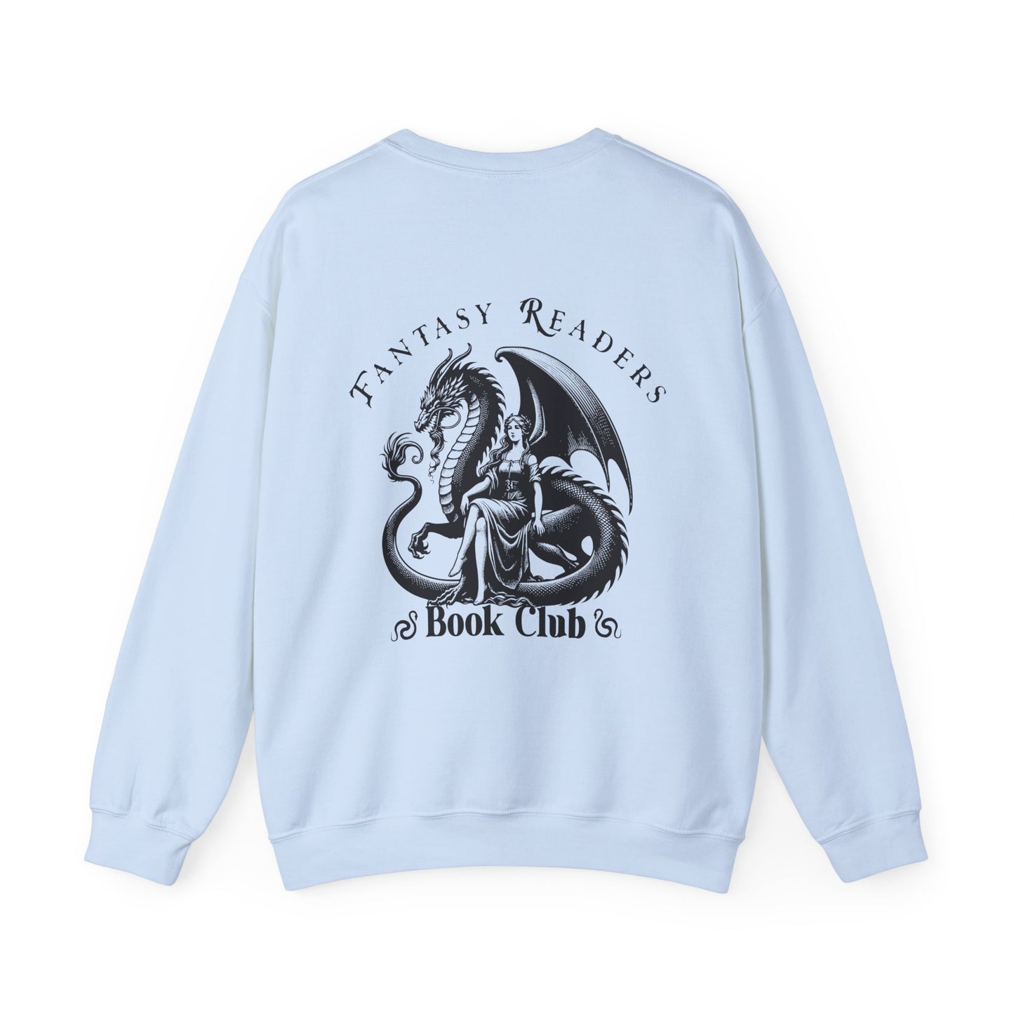 Fantasy Readers Book Club Dragon Front & Back Print Sweatshirt