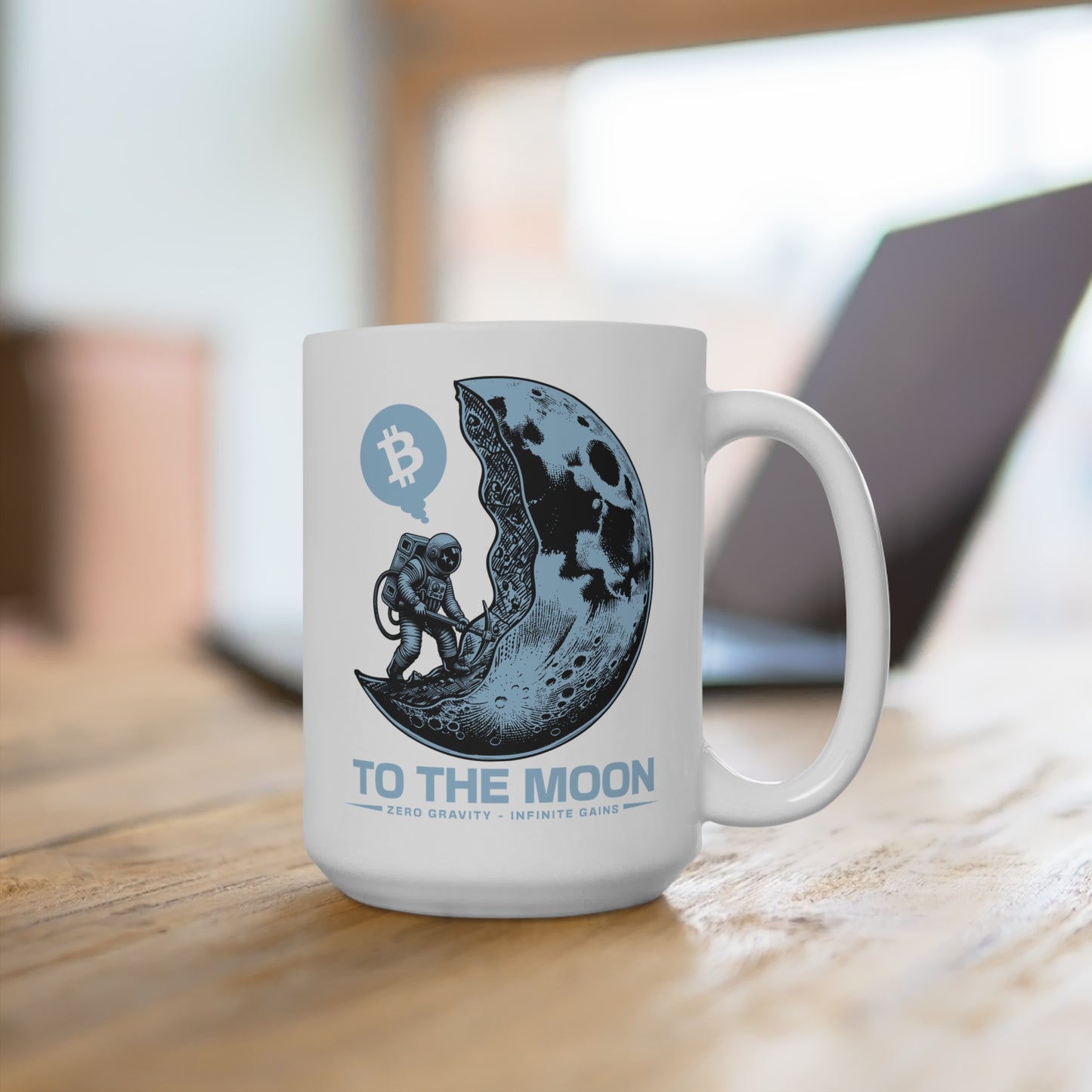 Crypto to the Moon Space-Themed Bitcoin 15 oz Mug