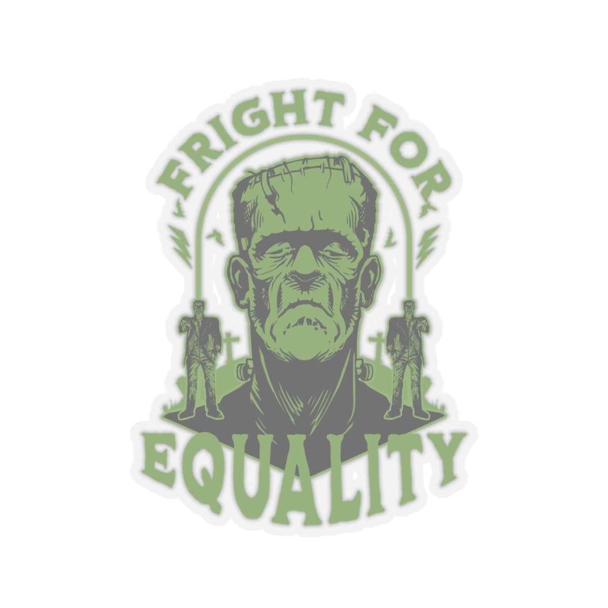 Frankenstein Political Satire 'Fright for Equality' Sticker, Protest Women's Rights Decal