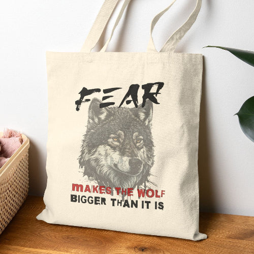 Fear Makes the Wolf Bigger Than It Is Cotton Canvas Tote Bag