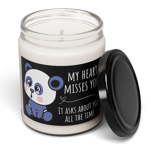 My Heart Misses You Bear Graphic Sympathy Gift 9 oz Scented Soy Candle