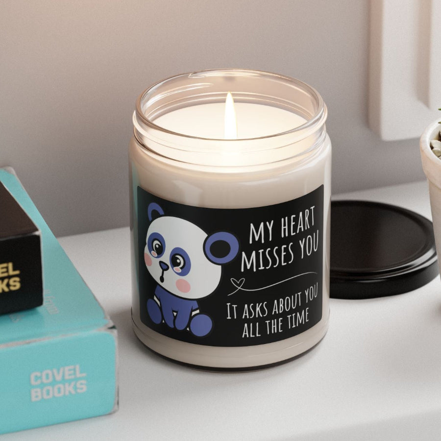 My Heart Misses You Bear Graphic Sympathy Gift 9 oz Scented Soy Candle