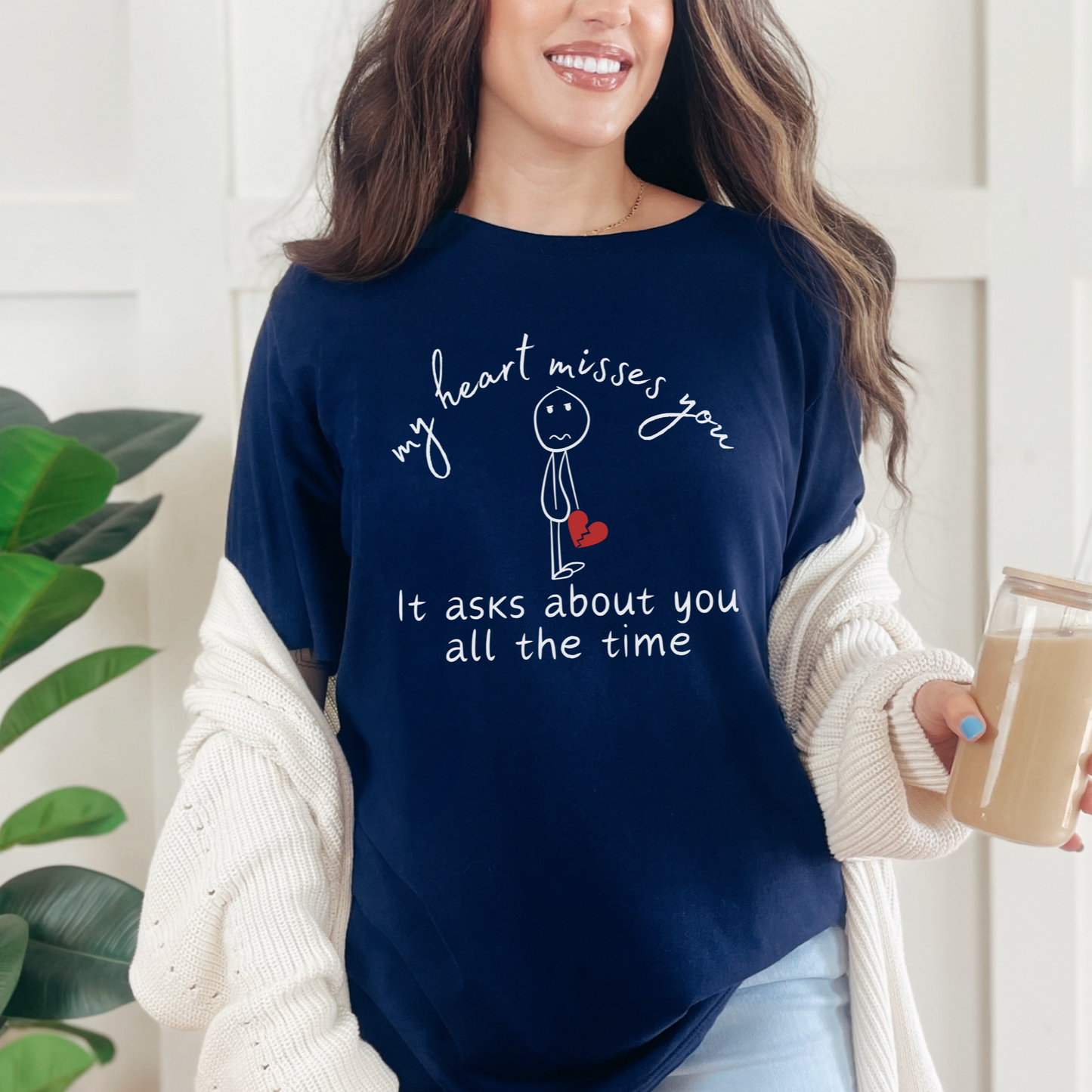 My Heart Misses You Stick Figure Grief Tee