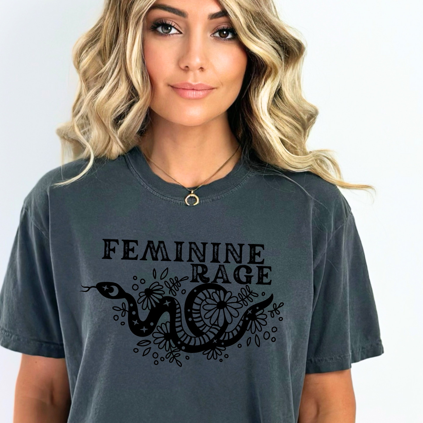 Feminine Rage Snake Theme Comfort Colors T-Shirt