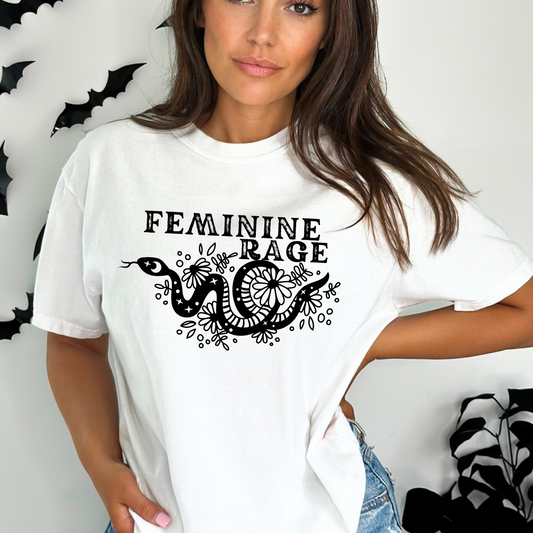Feminine Rage Snake Theme Comfort Colors T-Shirt