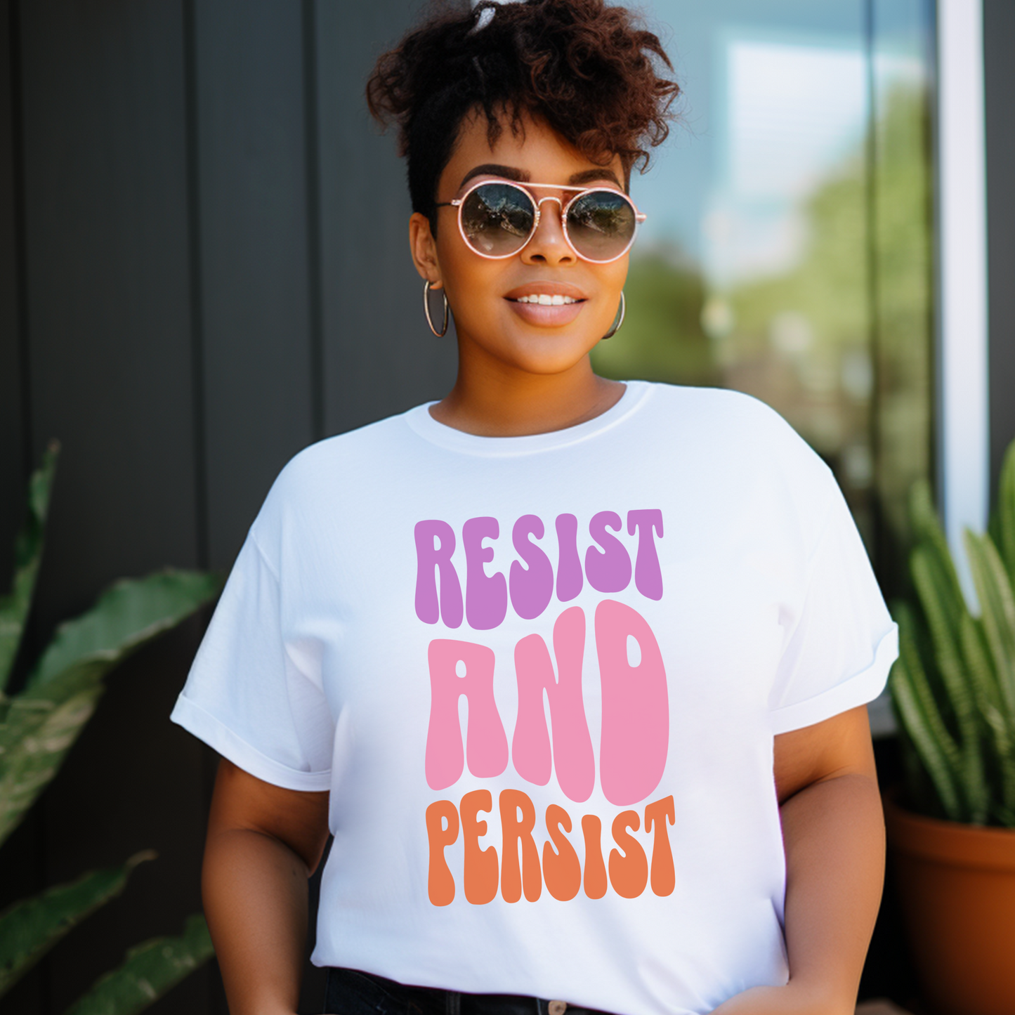 Resist and Persist Feminist Quote Comfort Colors T-shirt