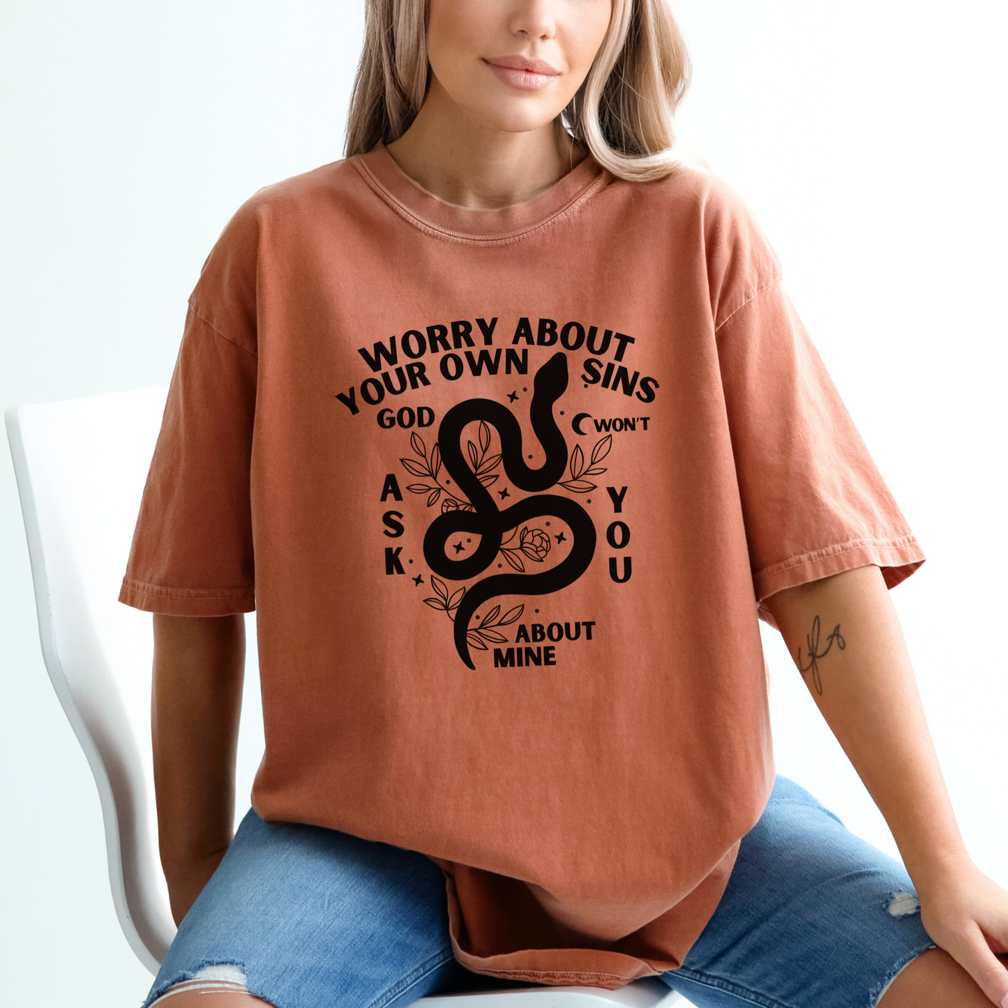 Worry About Your Own Sins Spiritual No Judgement Tee