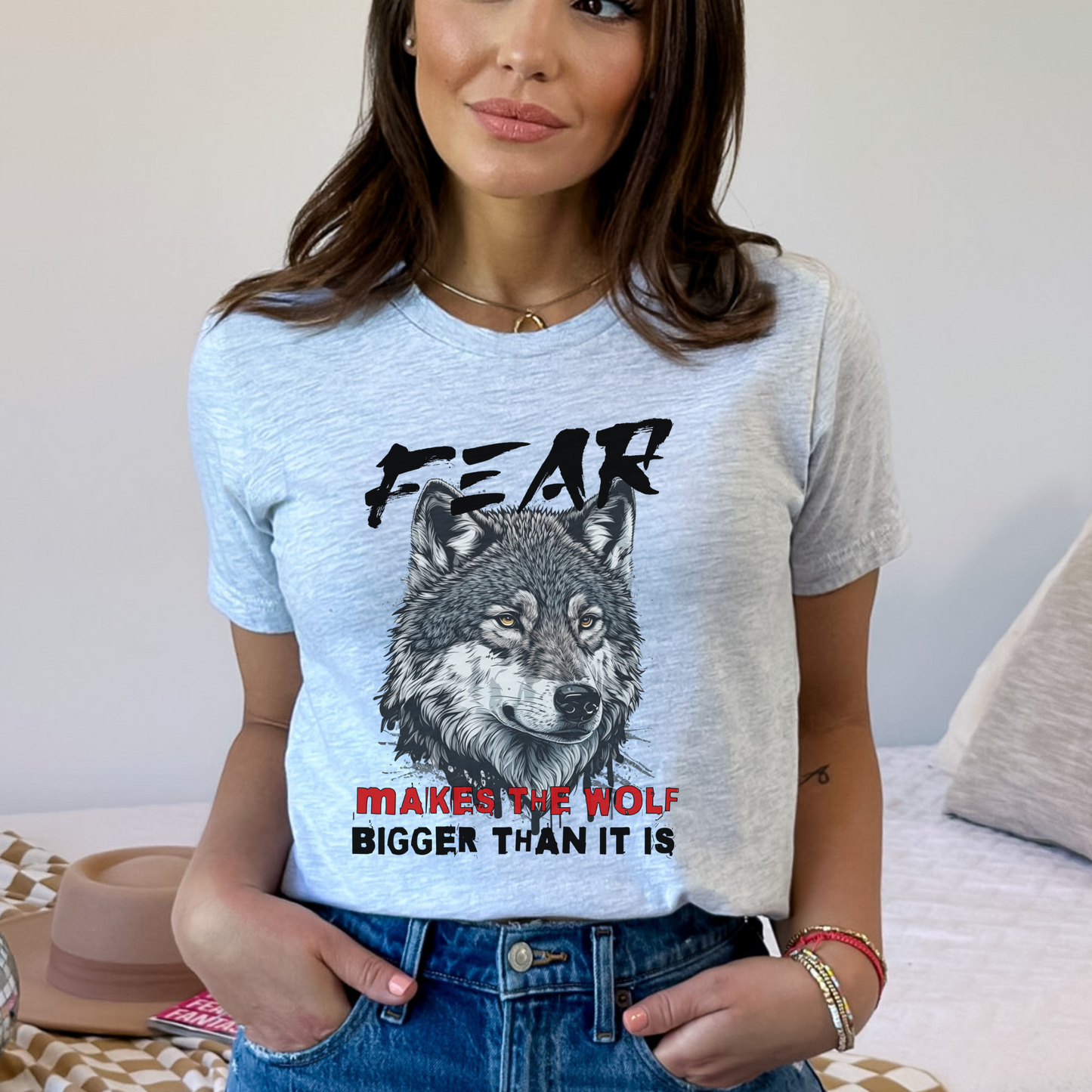 Fear Makes the Wolf Bigger Than It Is Unisex Inspirational Tee